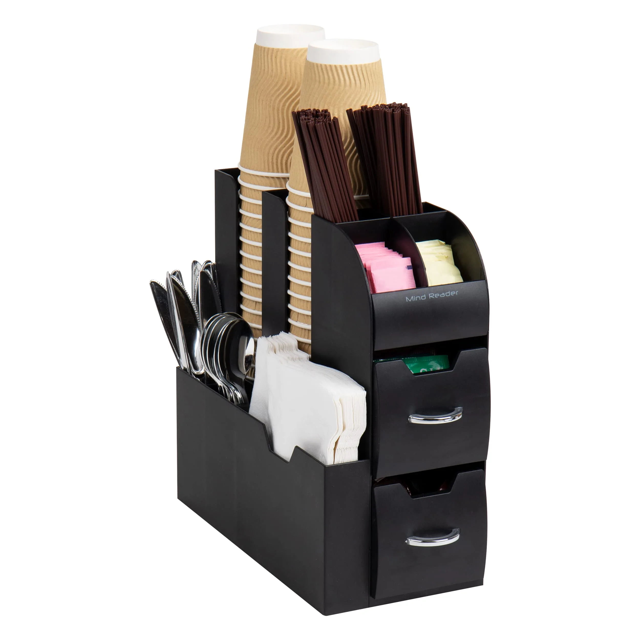 MIND READER Cup and Condiment Station Countertop Organizer