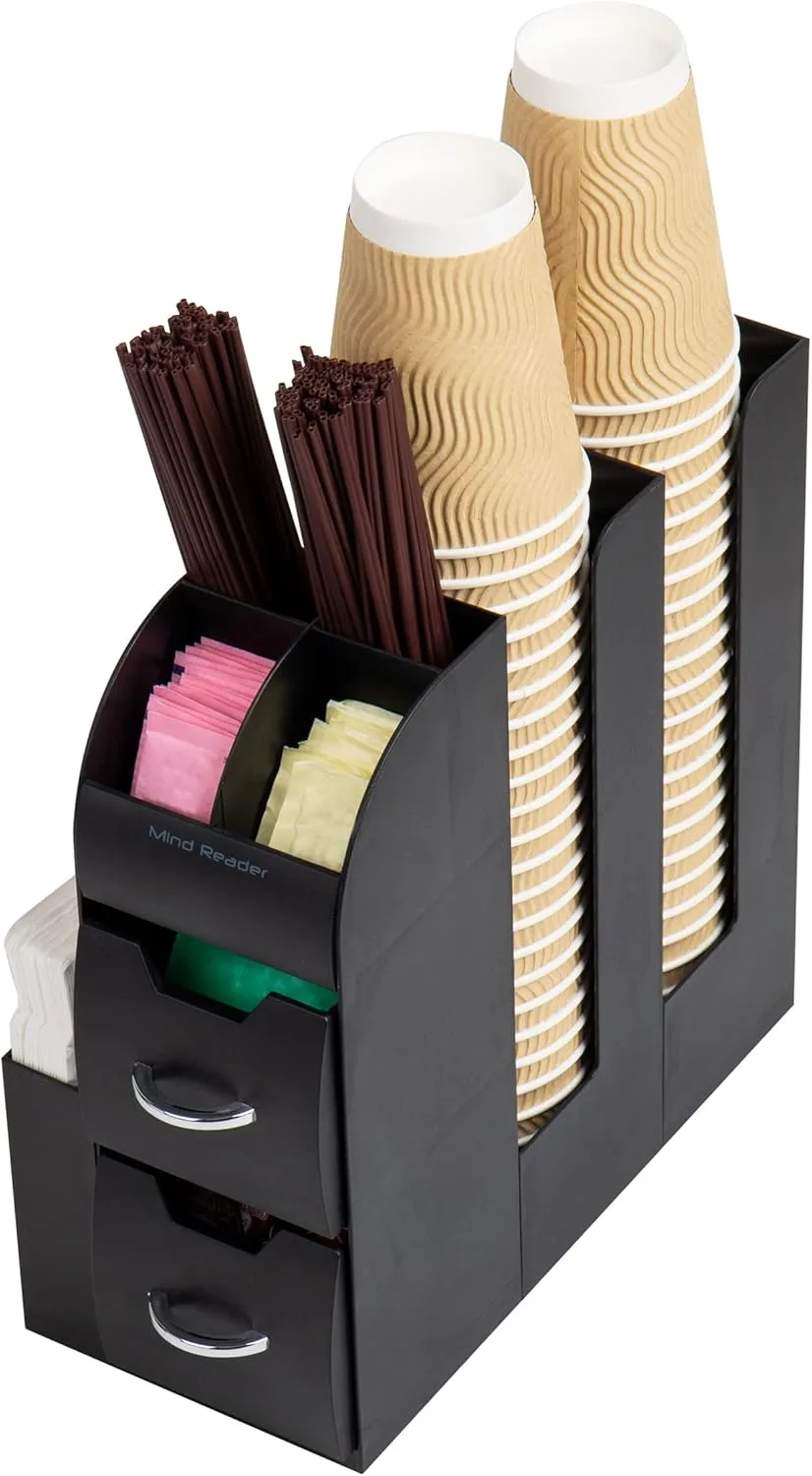MIND READER Cup and Condiment Station Countertop Organizer