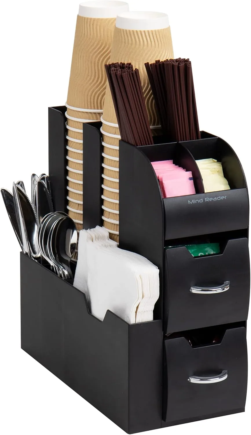 MIND READER Cup and Condiment Station Countertop Organizer