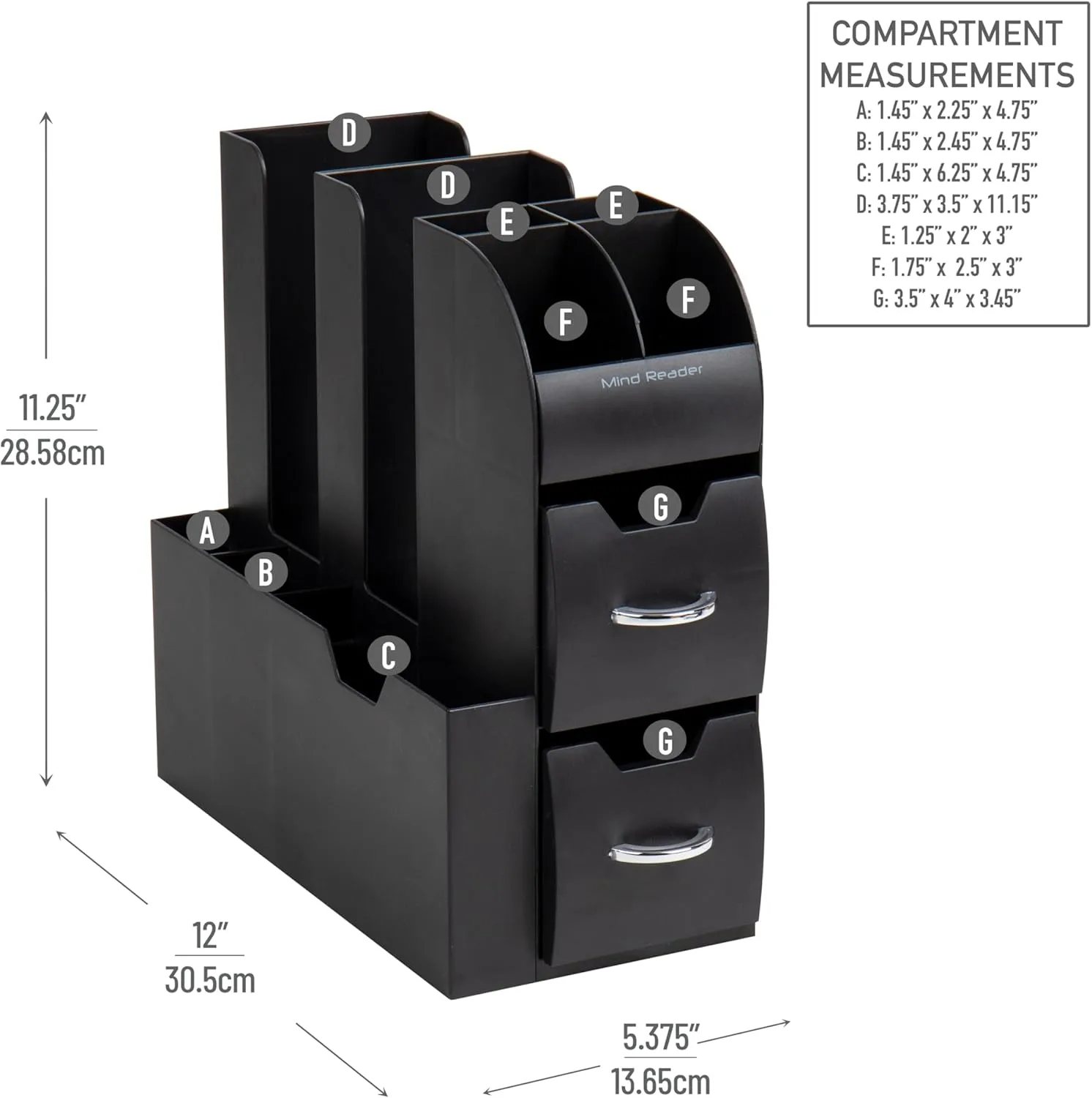 MIND READER Cup and Condiment Station Countertop Organizer