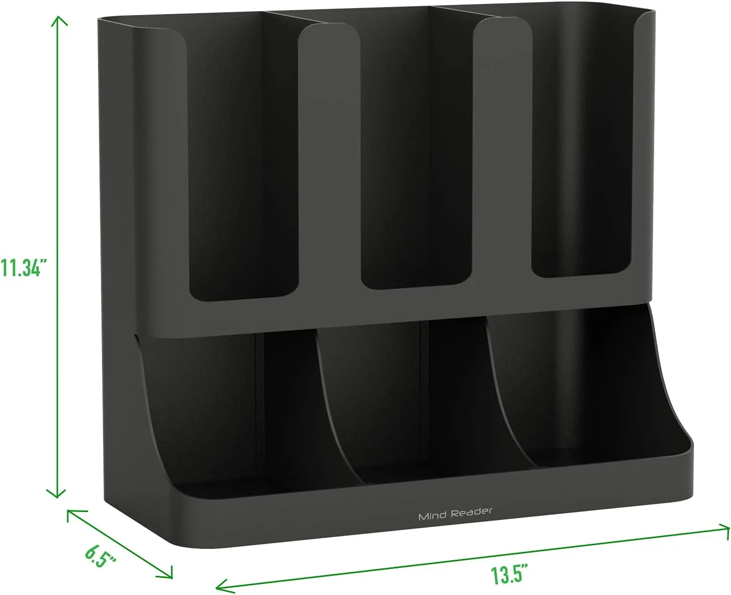 Mind Reader Coffee Pod Organizer and Condiment Station, Countertop Storage for 36 Pods, Cups