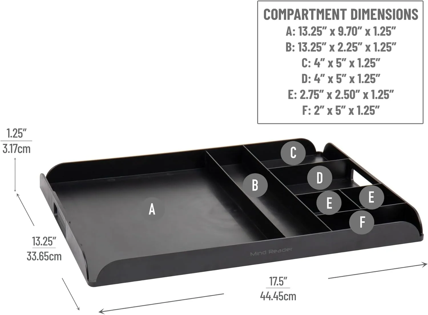 Mind Reader Coffee Station Serving Tray, 7 Pod Capacity Countertop Organizer, Storage, 17.5" L x 13.25" W x 1.25" H, Single
