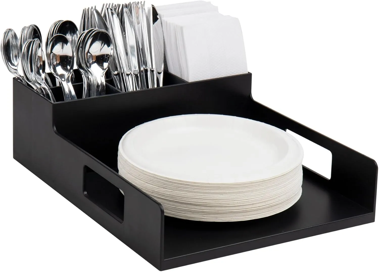 MIND READER Countertop Utensil, Napkin & Plate Organizer