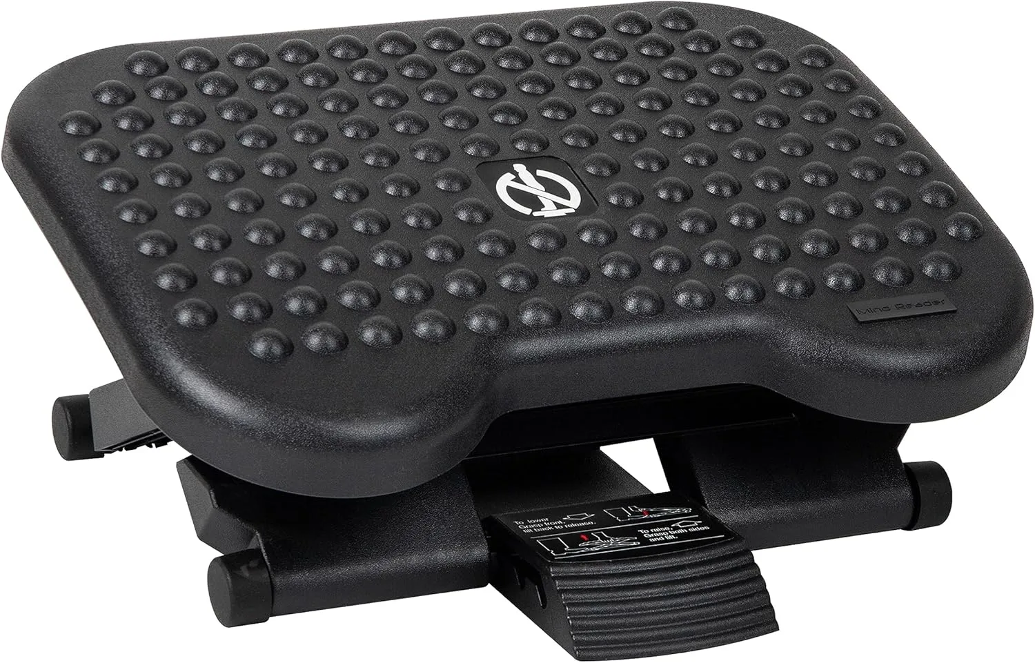 Mind Reader Foot Rest, Under Desk at Work, Ergonomic, Height Adjustable, Office, Plastic, 17" L x 13" W x 6.25" H, Set of 2