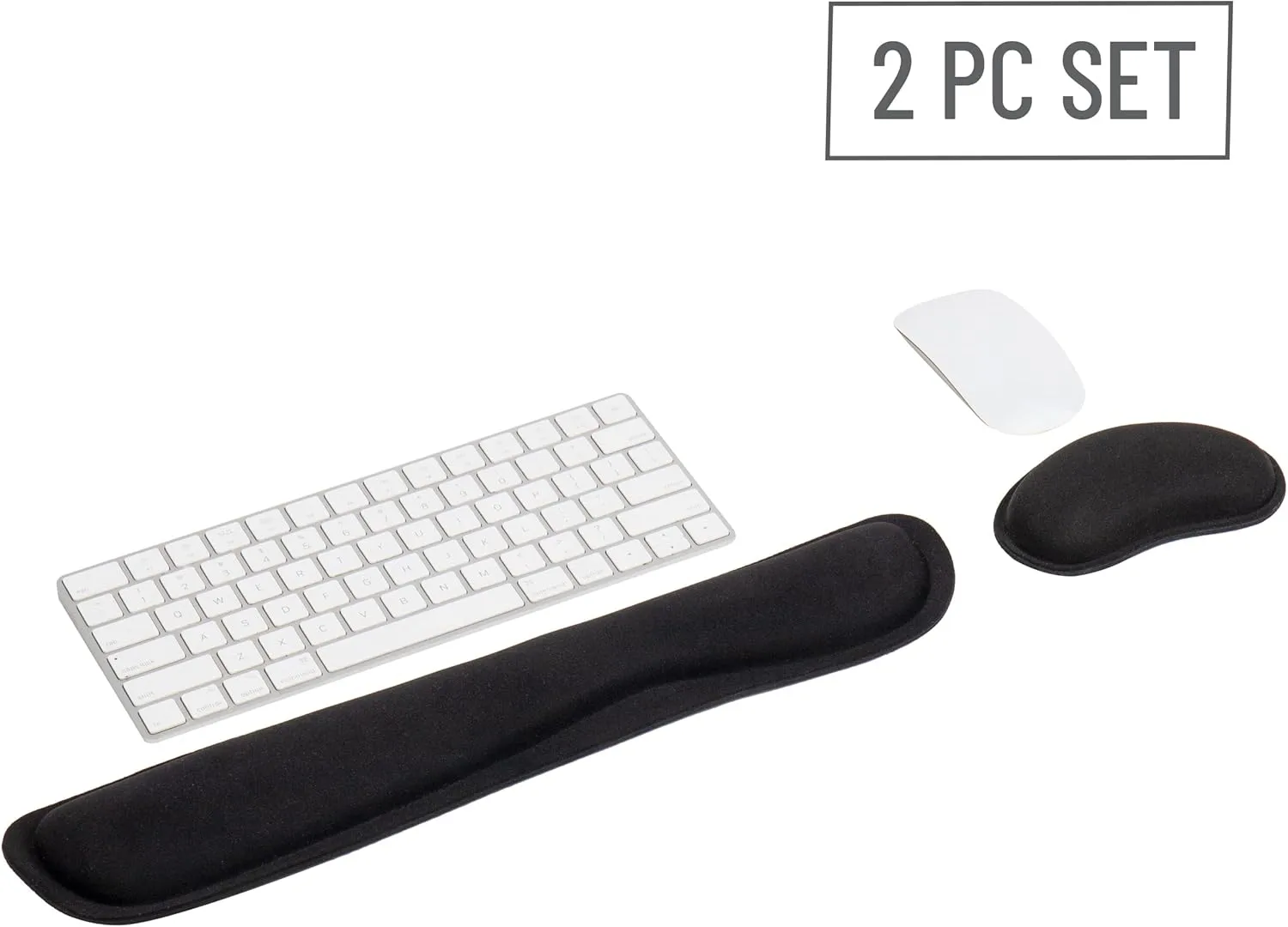 Mind Reader Ergonomic Keyboard and Mouse Wrist Rest Set, Gaming Accessory, Memory Foam, 16.75" L x 3" W x 0.75" H, 2 pcs