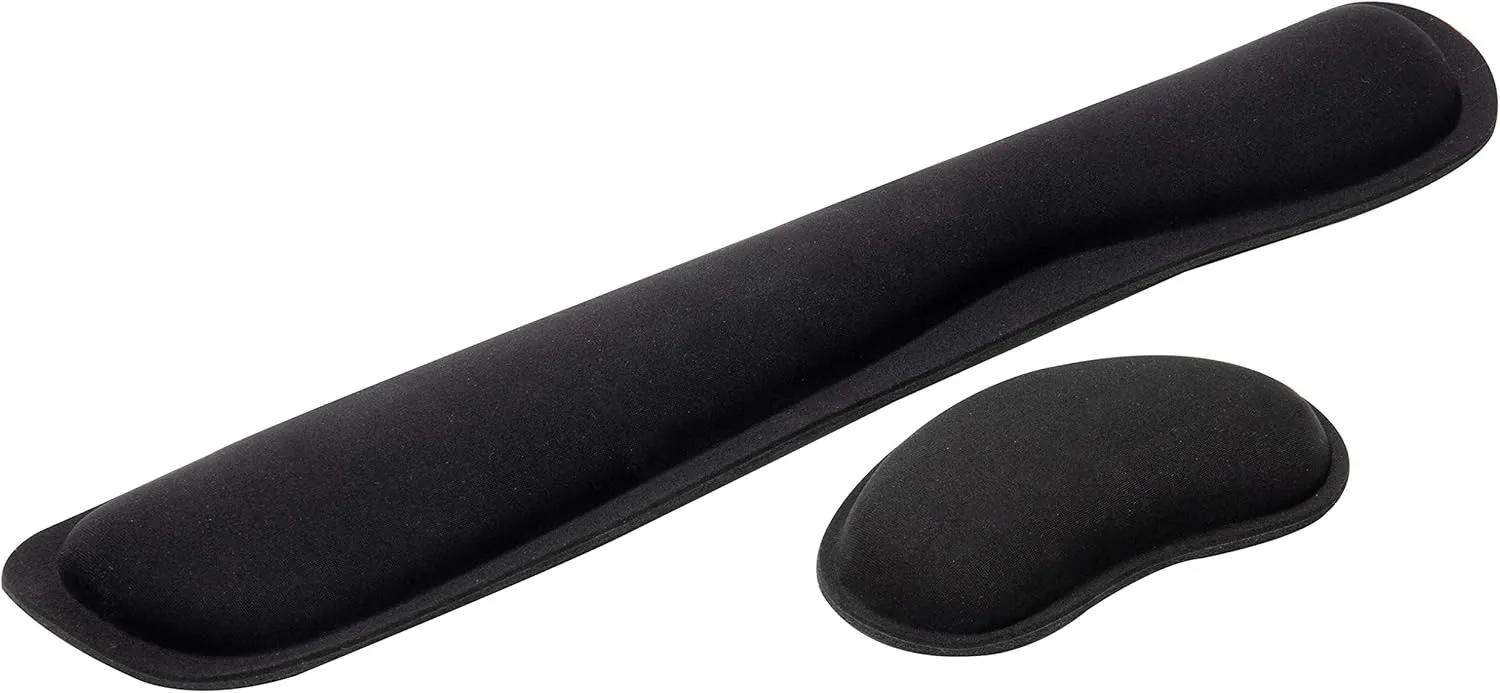 Mind Reader Ergonomic Keyboard and Mouse Wrist Rest Set, Gaming Accessory, Memory Foam, 16.75" L x 3" W x 0.75" H, 2 pcs
