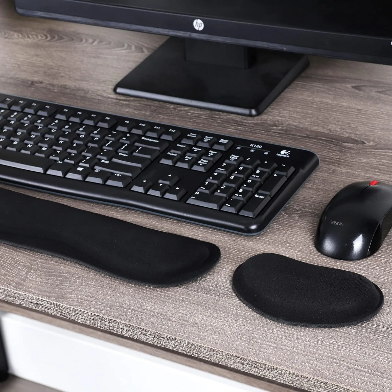 Mind Reader Ergonomic Keyboard and Mouse Wrist Rest Set, Gaming Accessory, Memory Foam, 16.75" L x 3" W x 0.75" H, 2 pcs