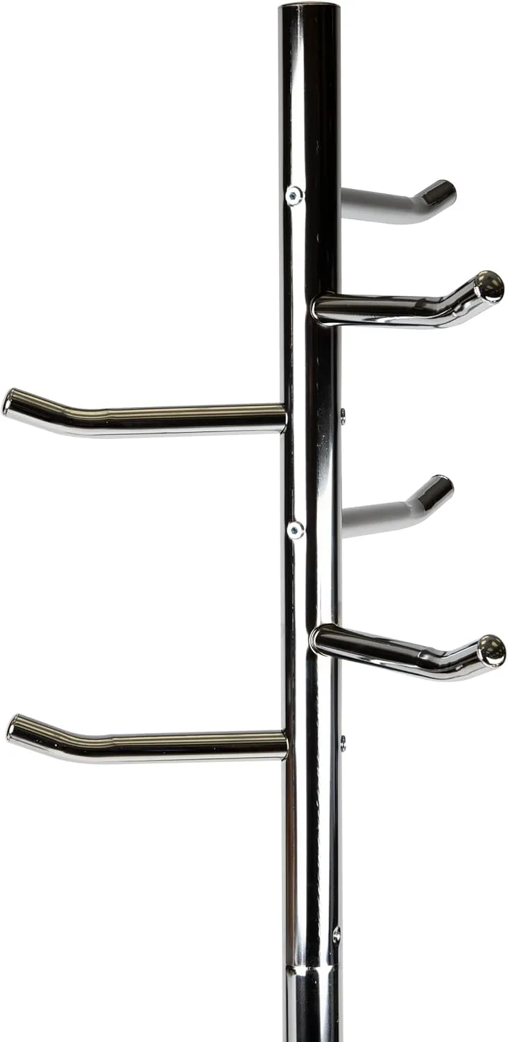 Mind Reader Freestanding Coat Rack, Multi-Hook Organizer for Office or Entryway, Metal, Silver
