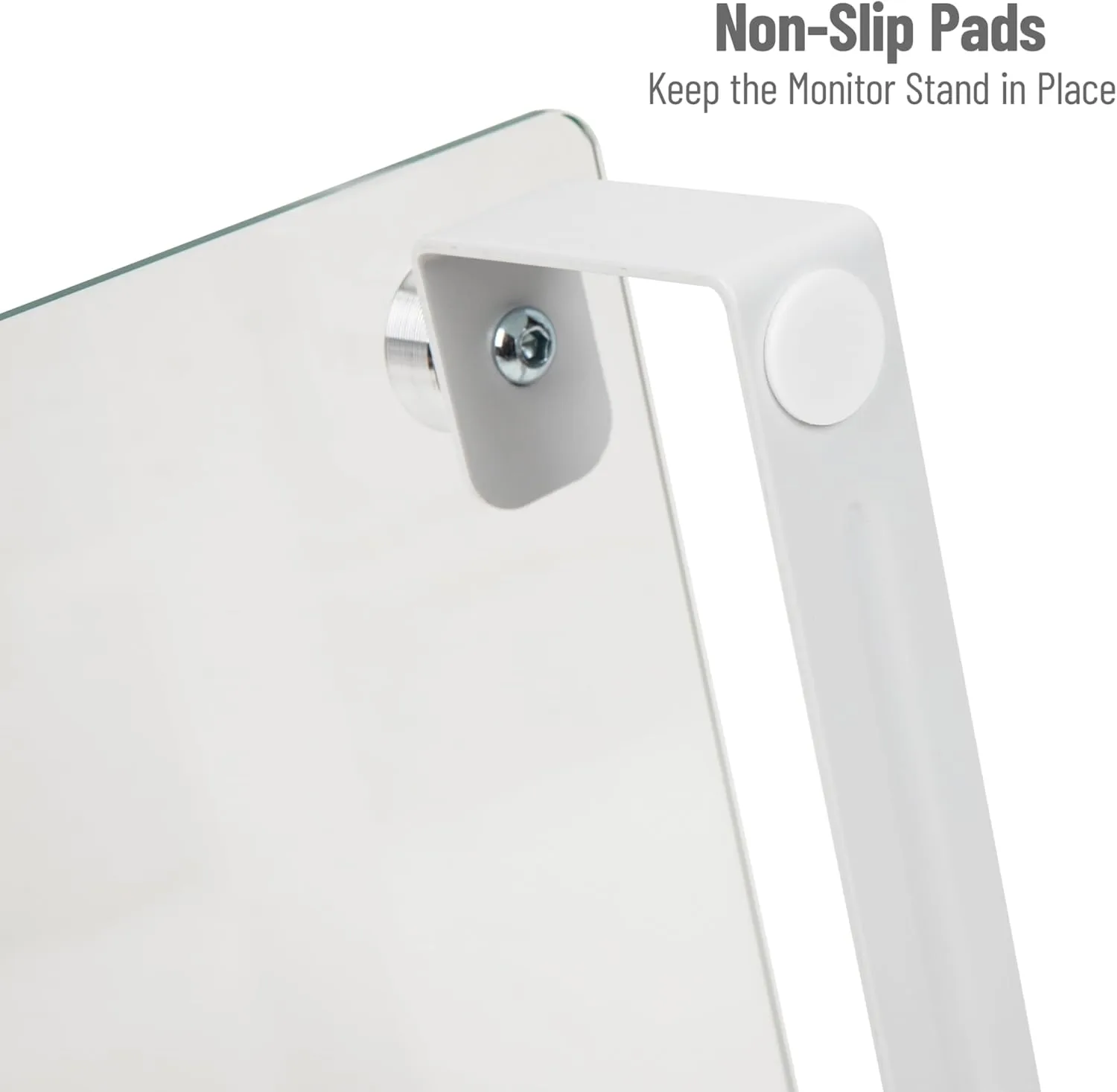 Mind Reader Monitor Stand, Contemporary, Desktop Organizer, Laptop Riser, Office, Glass, 22" L x 8.25" W x 3" H, Clear