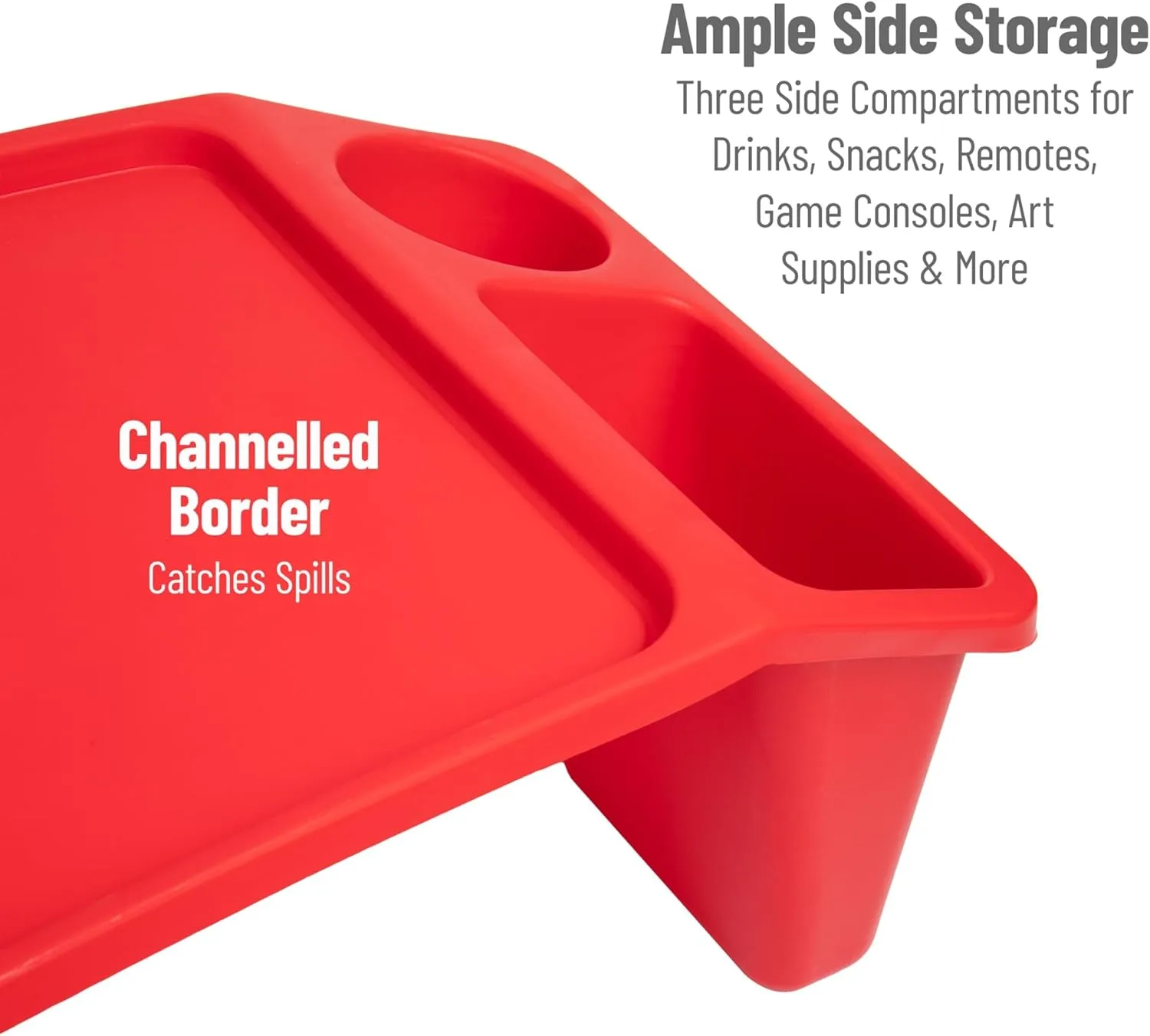 Mind Reader Kids Lap Desk, Portable Activity Tray with Side Storage, Stackable Plastic