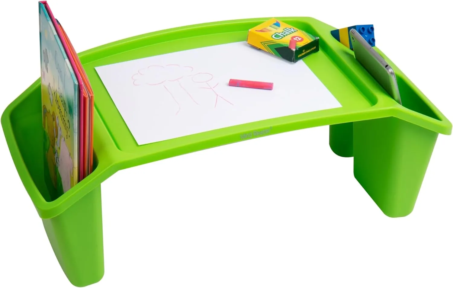 Mind Reader Kids Lap Desk, Portable Activity Tray with Side Storage, Stackable Plastic