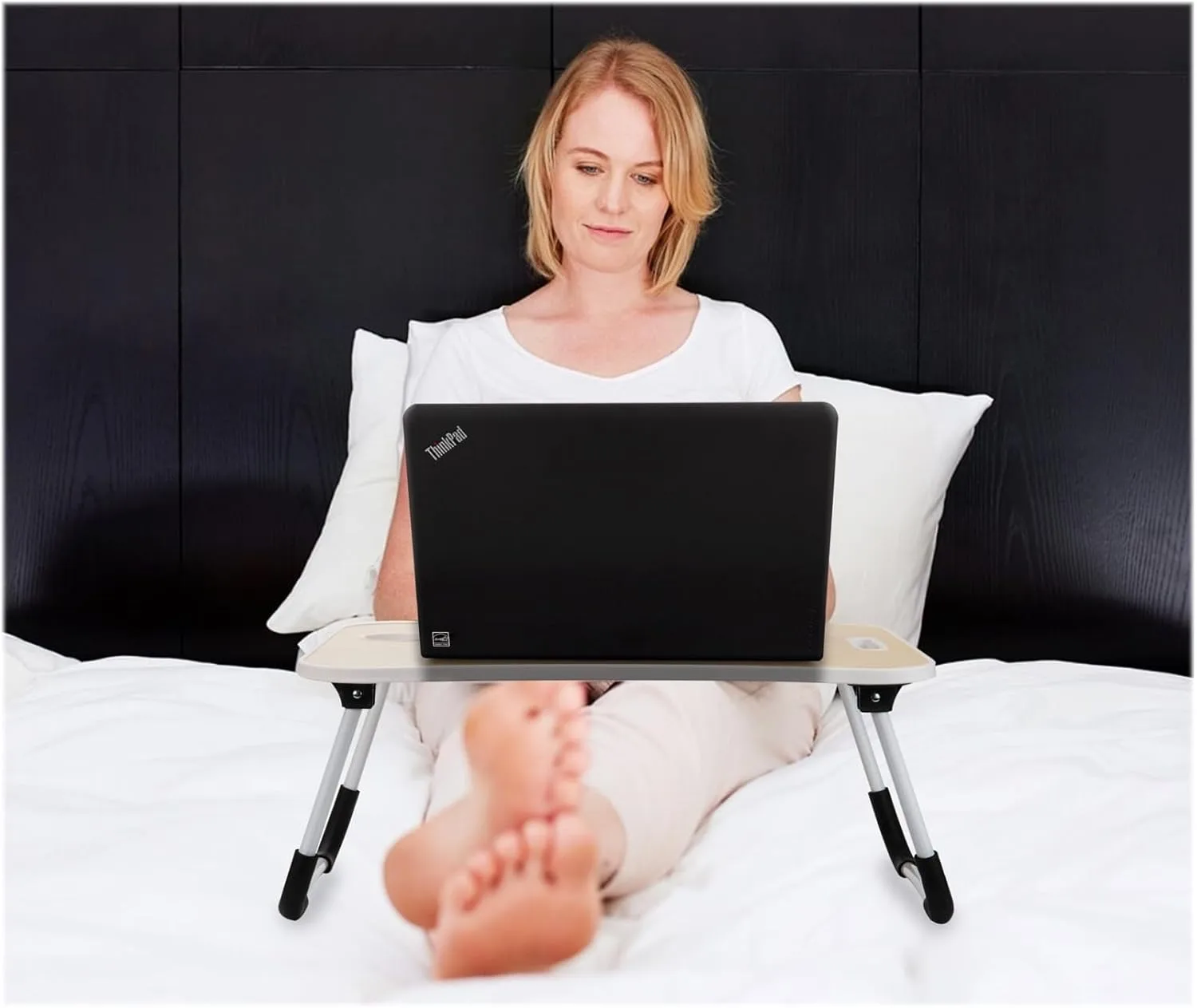Mind Reader Lap Desk Laptop Stand Bed Tray Folding Legs Portable MDF