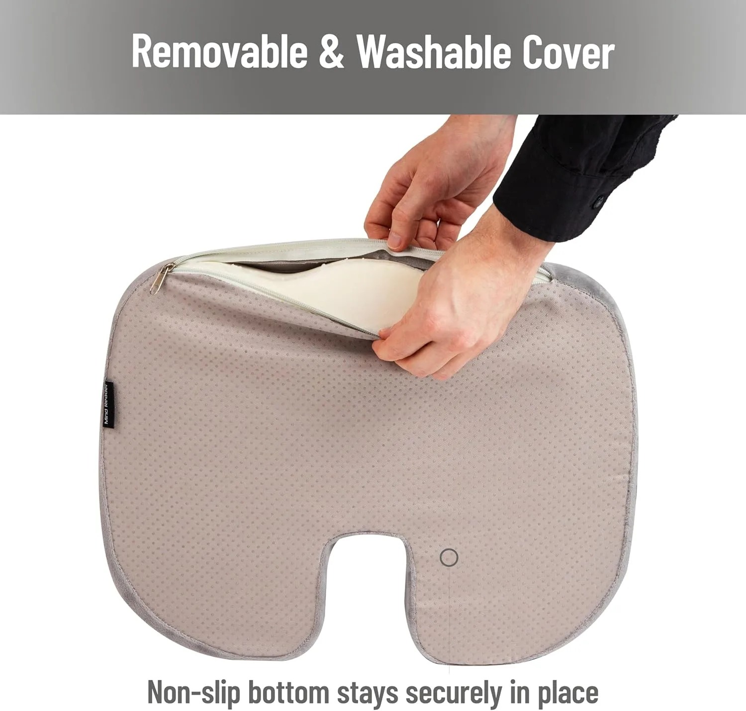 Mind Reader Memory Foam Seat Cushion with Air-Cloud Technology, Ergonomic Pressure Relief for Office Chair, Car