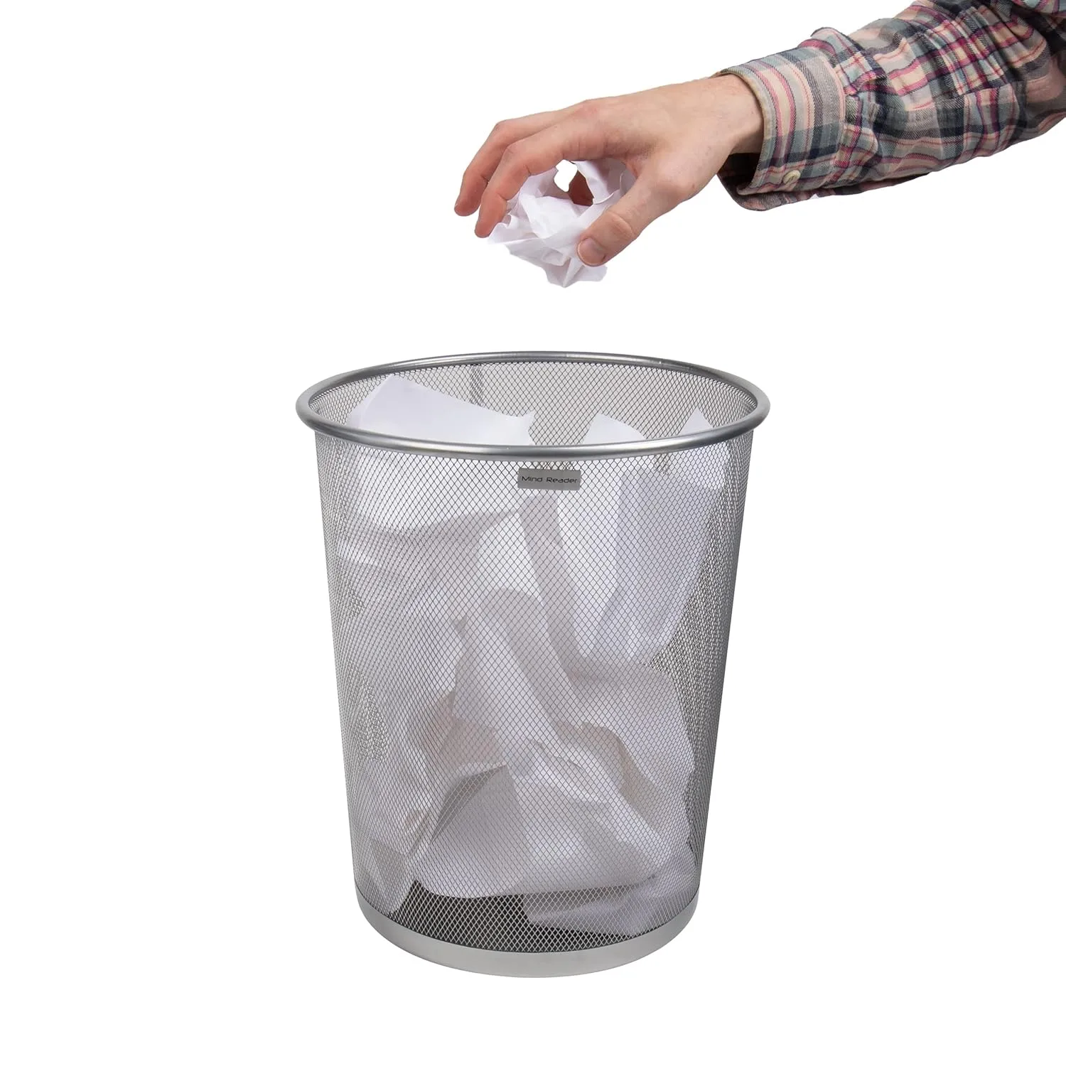 MIND READER Mesh Trash Can, Metal Mesh Waste Basket