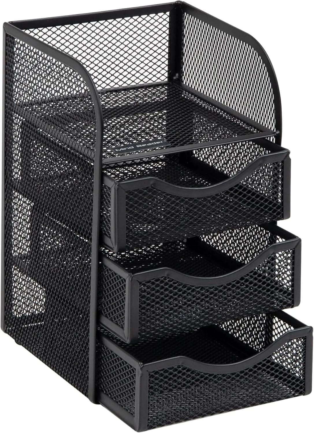Mind Reader Desktop Accessory Storage, Paper Binder Clip Basket, Workspace, Office, Metal Mesh, 4.75"L x 5"W x 8"H, Black