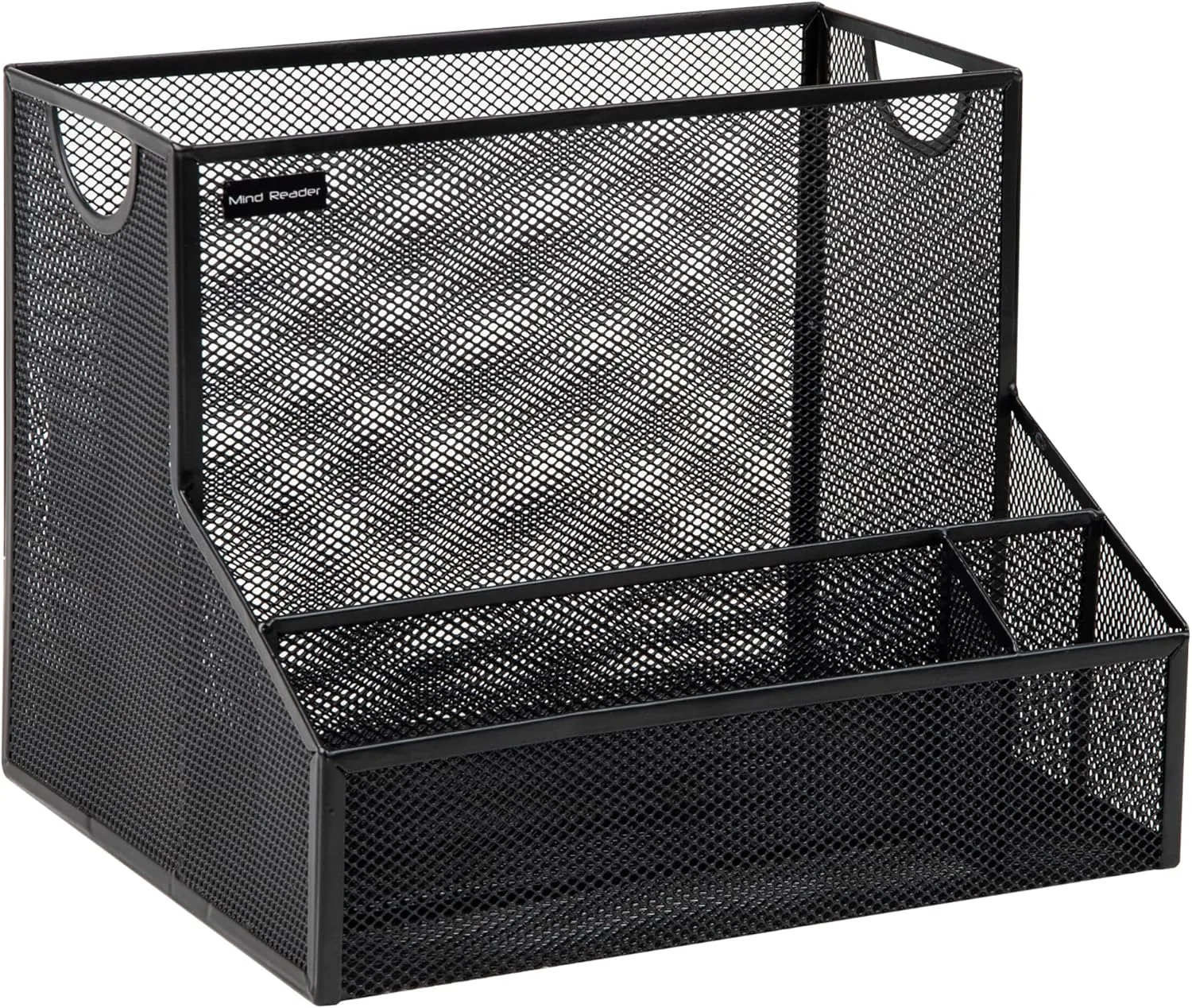 Mind Reader Desktop Organizer, Vertical File Storage, Letter Size, Office, Metal Mesh, 12.15" L x 9.5" W x 9.5" H, Black
