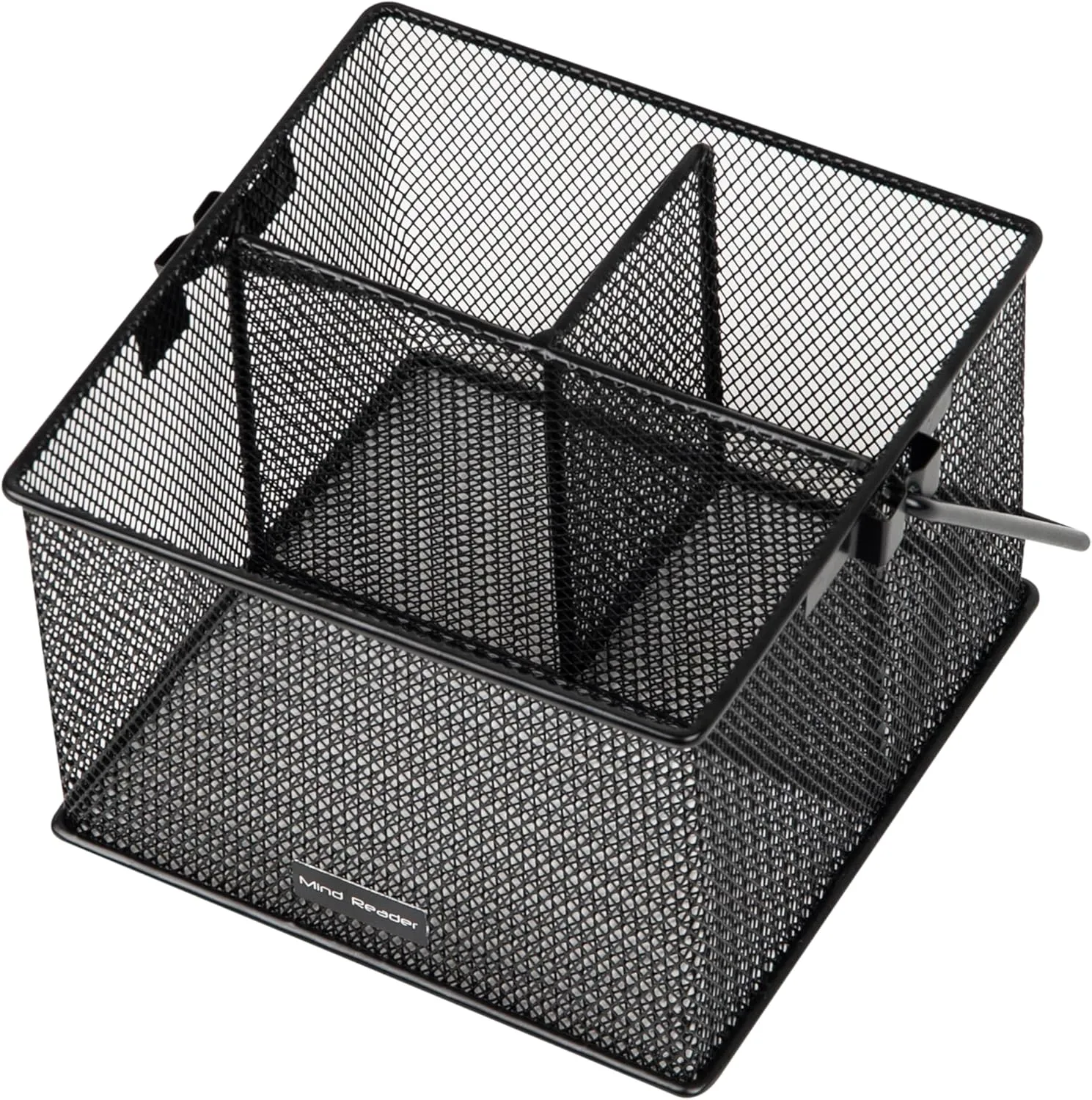 Mind Reader Utensil Holder, Silverware and Napkin Caddy, Outdoor Utensil Organizer, Metal Mesh, 7"L x 7"W x 5"H, Set of 2