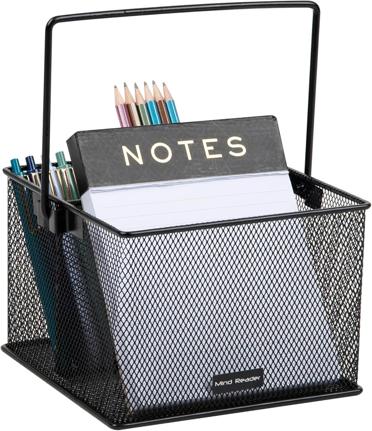 Mind Reader Utensil Holder, Silverware and Napkin Caddy, Outdoor Utensil Organizer, Metal Mesh, 7"L x 7"W x 5"H, Set of 2
