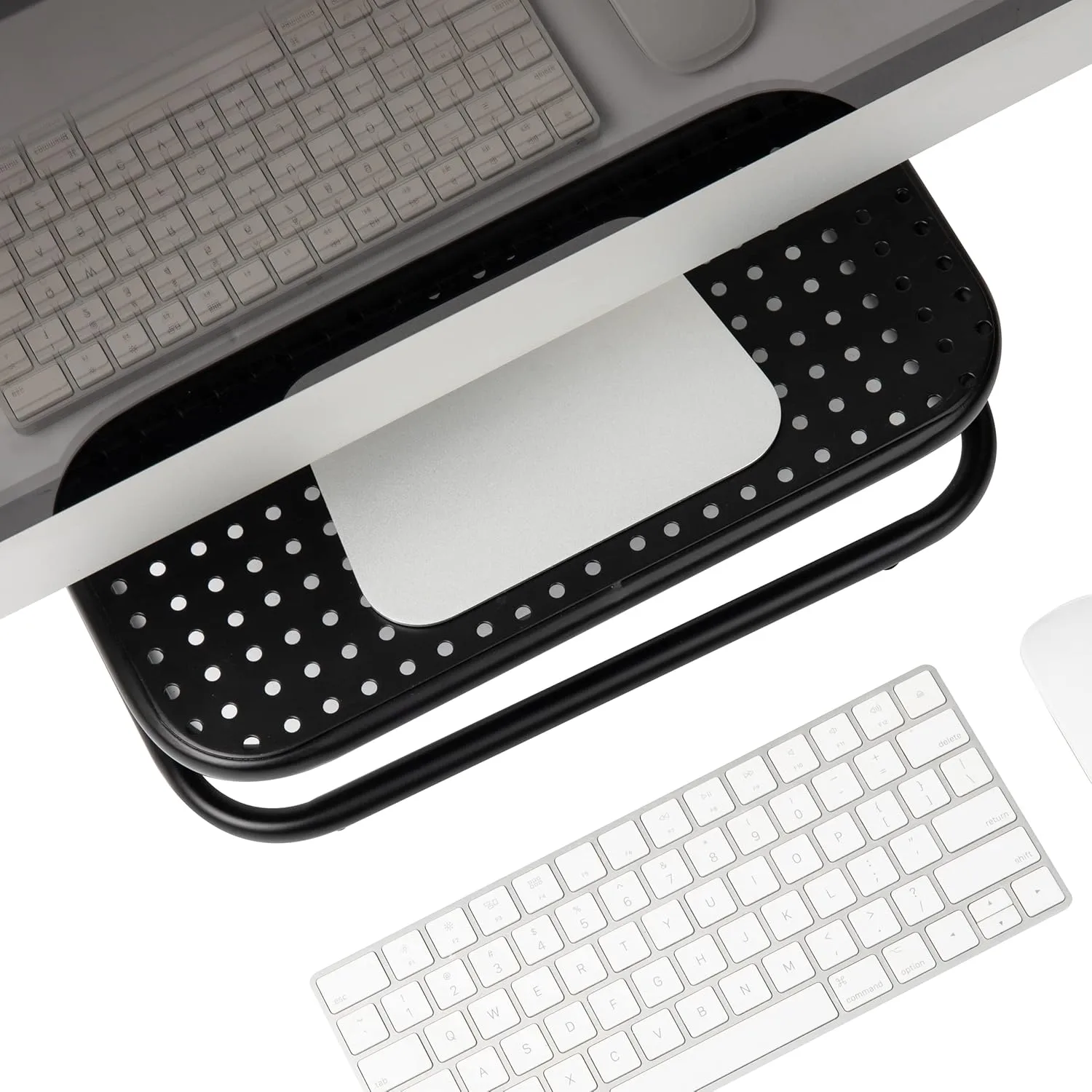 Mind Reader Monitor Stand, Set of 2, Ventilated Laptop Riser, Desktop Organizer, Metal, 14.25"L x 11"W x 4.25"H