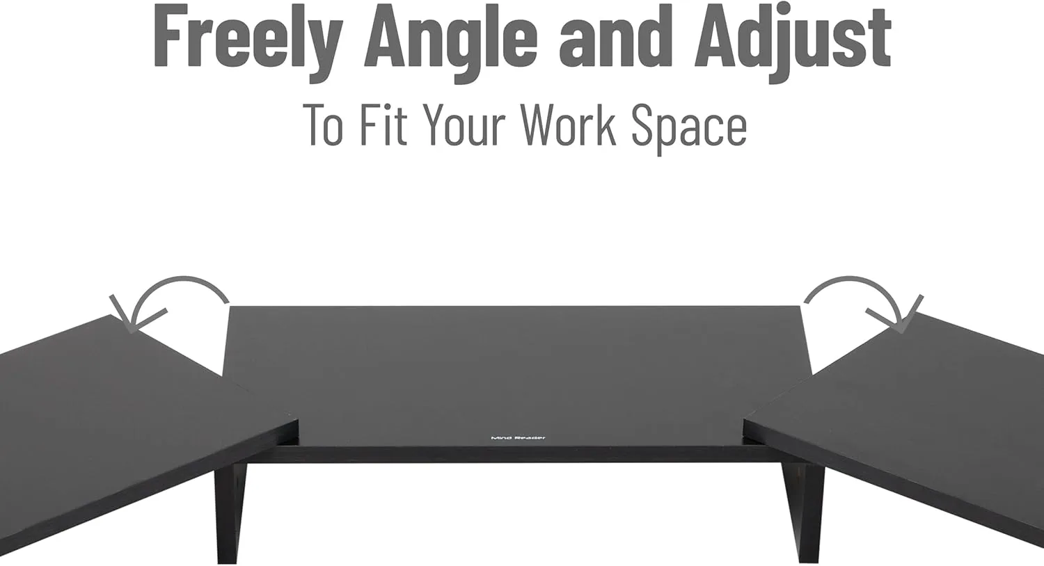 Mind Reader Dual Monitor Stand, Desktop Organizer, Laptop Riser, Office, MDF, 51.25" L x 9.25" W x 4.75" H, Black