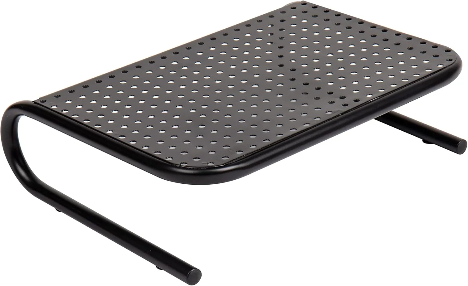 Mind Reader Metal Monitor Stand Ventilated Laptop Riser Desktop Organizer, 4-1/4inH x 11-1/4inW x 14-1/2inD, Black, Set of 2