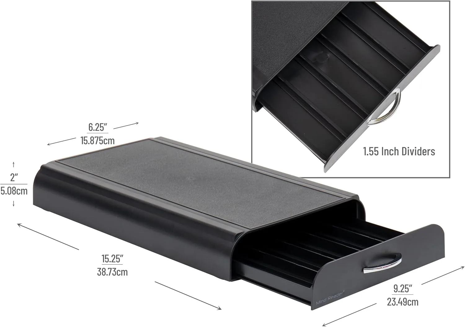 Mind Reader Nespresso Compatible Capsule Drawer, Countertop Organizer, Coffee Pod Holder, Storage, 9.25"L x 15"W x 2"H