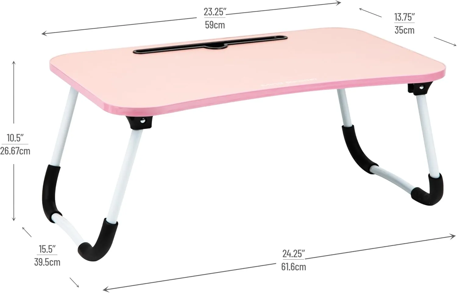 Mind Reader Lap Desk Laptop Stand Bed Tray Folding Legs Portable MDF