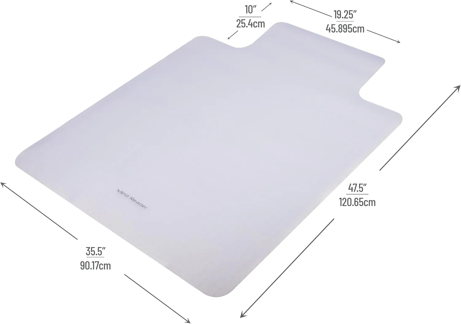 Mind Reader Office Chair Mat for Carpet, Chair Mat, PVC, 47.5" L x 35.5" W x 0.125" H, Set of 2, Clear Clear Set of 2
