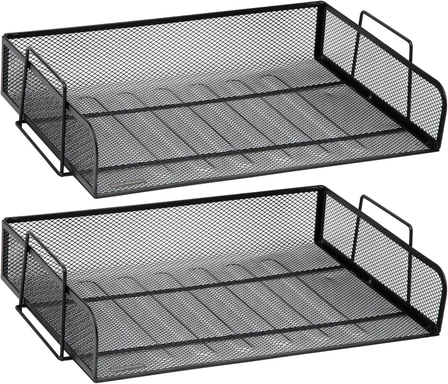 Mind Reader Stackable Paper Tray, Desktop Organizer, File Storage, Office, Metal Mesh, 13.25" L x 9.75" W x 6.25" H, 2 Pcs