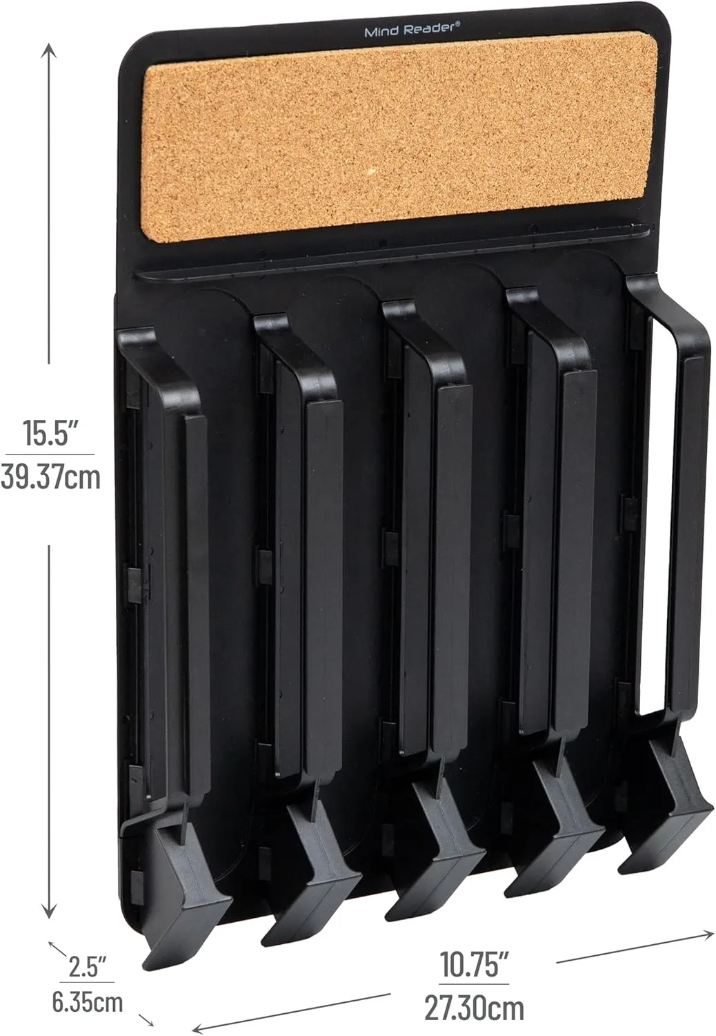 Mind Reader Single Serve Pod Organizer, Wall Mount, 20 Pod Capacity, Magnetic or Adhesive, 10.75" L x 15.5" W x 2.5" H, Black