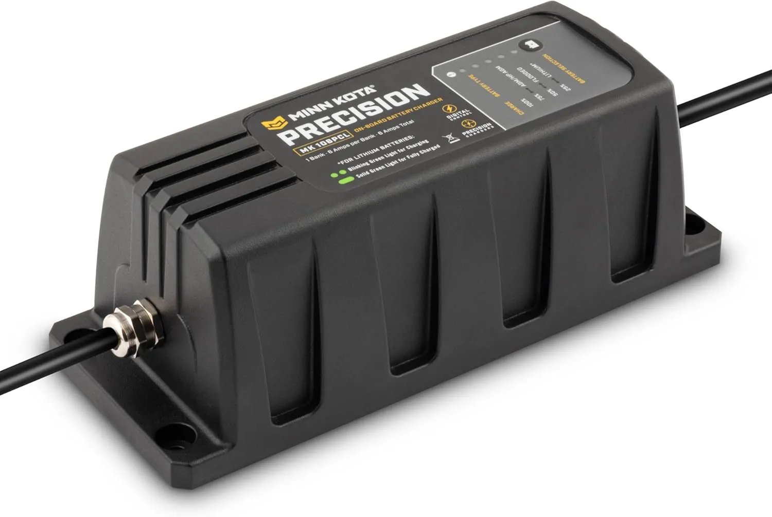 Minn Kota Precision MK-106PCL On-Board Battery Charger with 1 Charging Bank, 6 Amps