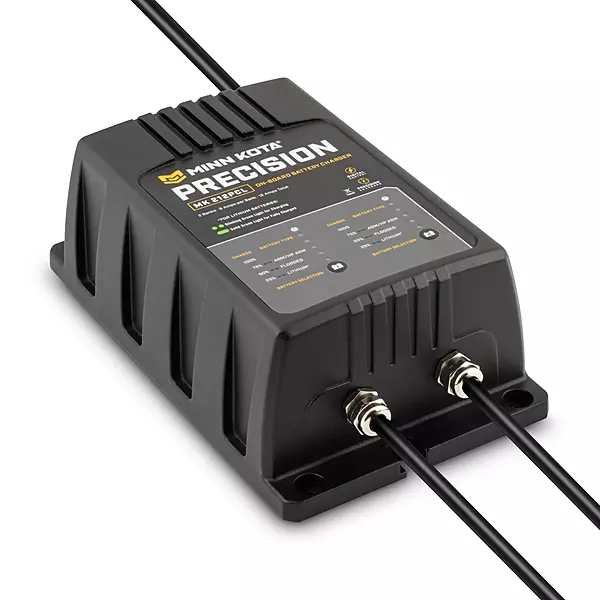 Minn Kota Precision MK-212PCL On-Board Battery Charger with 2 Charging Banks, 6 Amps per Bank