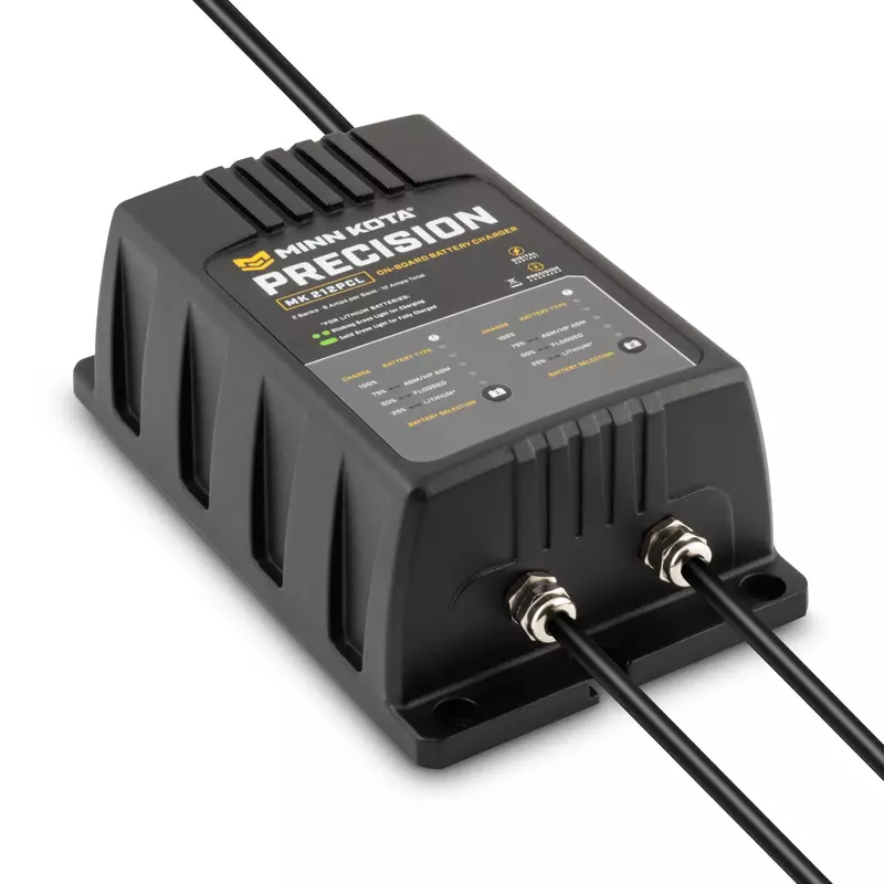Minn Kota Precision MK-212PCL On-Board Battery Charger with 2 Charging Banks, 6 Amps per Bank