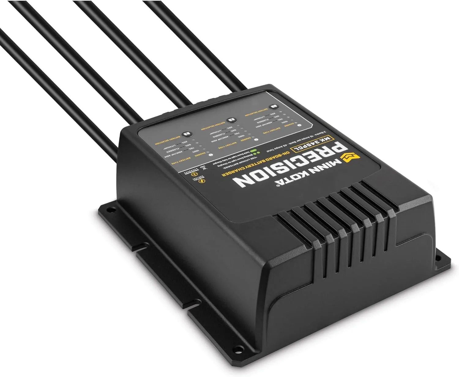 Minn Kota Precision MK 345PCL On-Board Battery Charger with 3 Charging Banks, 15 Amps per Bank