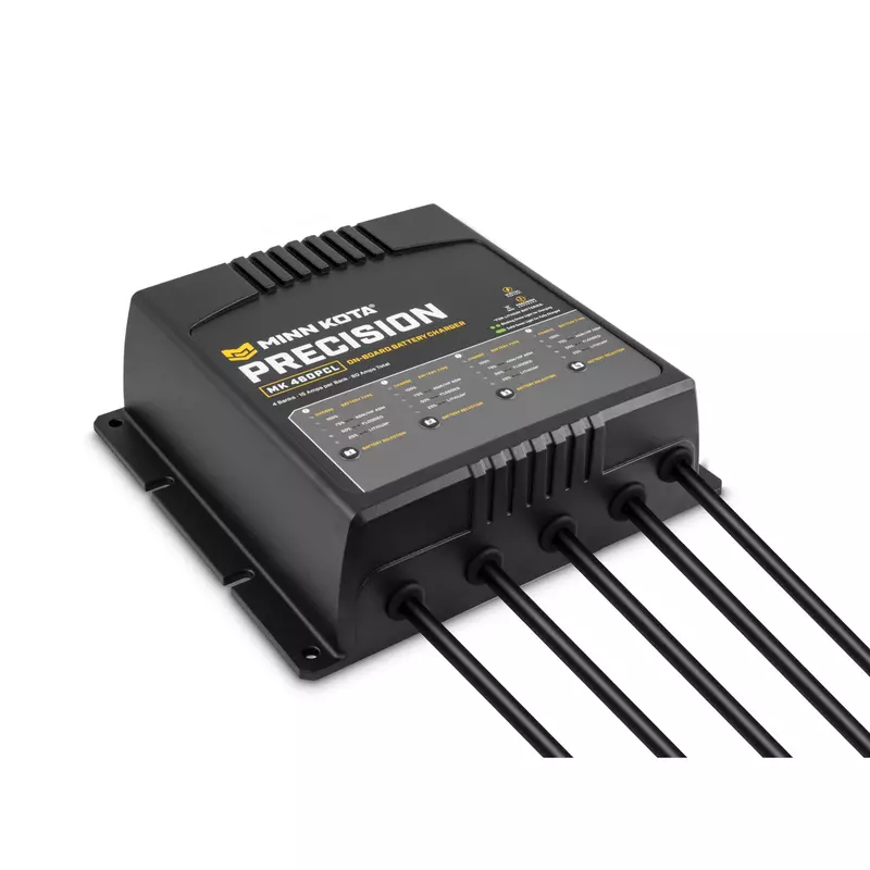 Minn Kota Precision MK 460PCL On-Board Battery Charger with 4 Charging Banks, 15 Amps per Bank