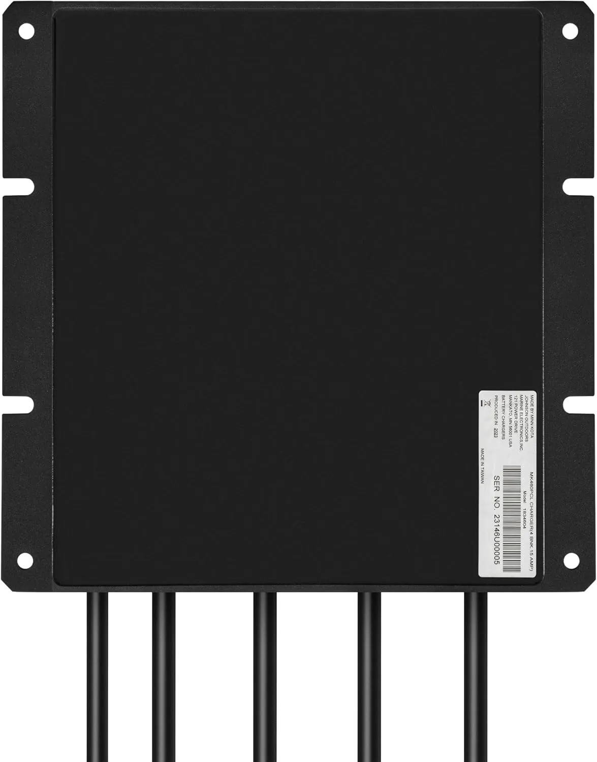 Minn Kota Precision MK 460PCL On-Board Battery Charger with 4 Charging Banks, 15 Amps per Bank