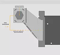 Minn Kota Raptor Jack Plate Adapter Bracket - Starboard, 2" Setback, 6" Rise, Black