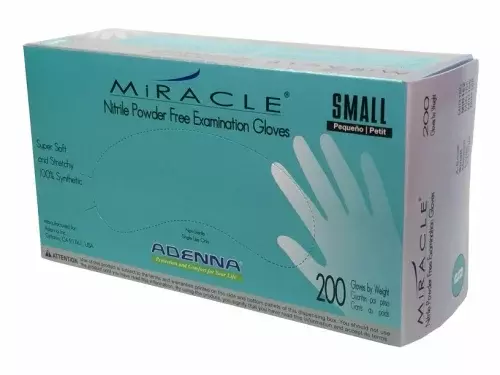 Adenna MIR162 Miracle Nitrile PF Exam Gloves, Small, 200 Count (Pack of 10)
