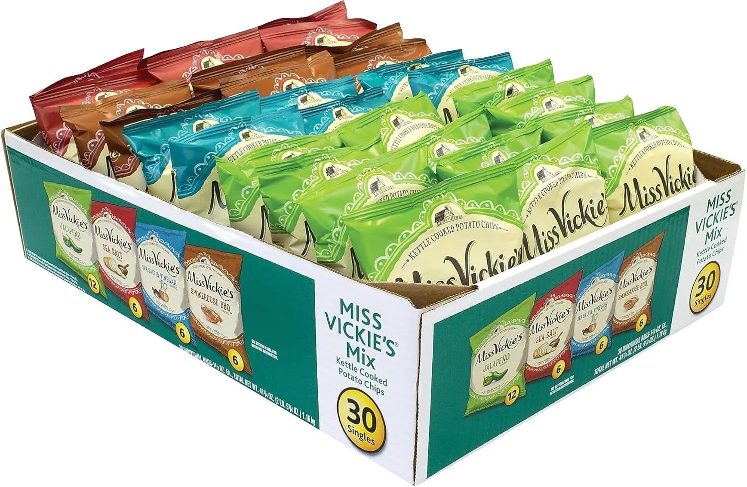 Miss Vickie's Kettle Cooked Potato Chips Variety Pack, 30 Count