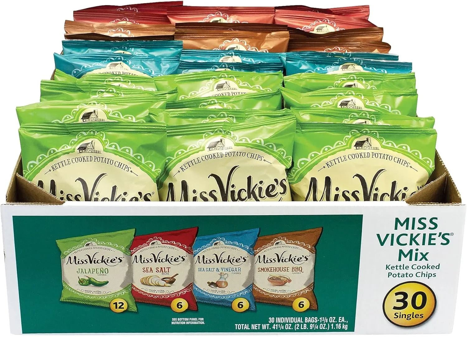 Miss Vickie's Kettle Cooked Potato Chips Variety Pack, 30 Count