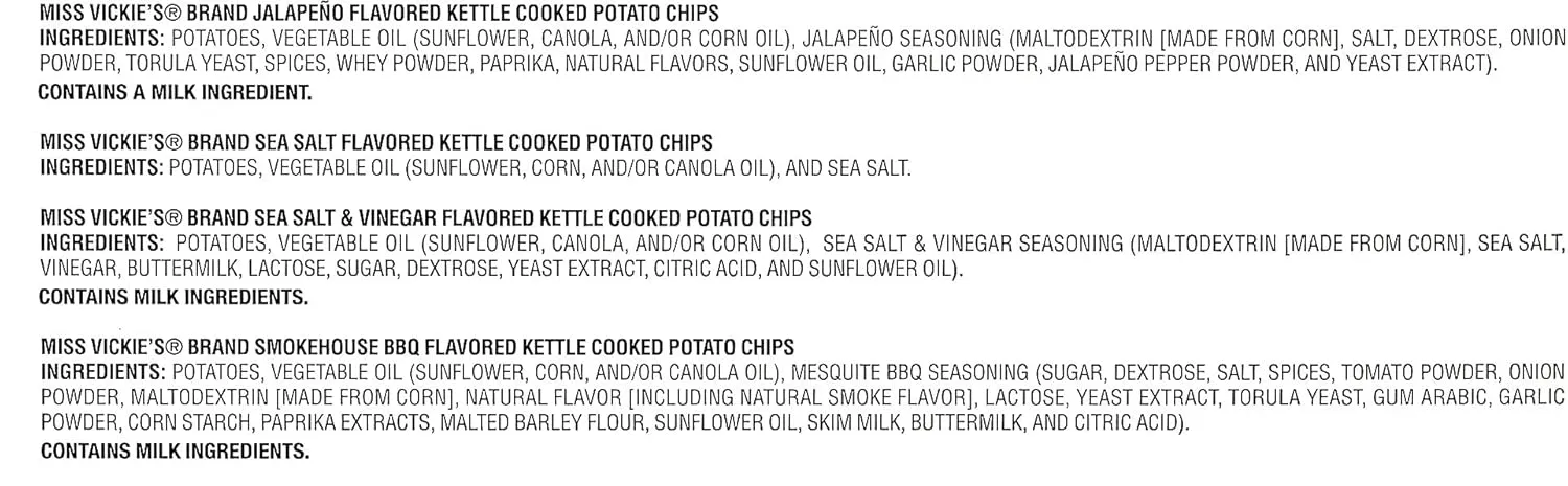 Miss Vickie's Kettle Cooked Potato Chips Variety Pack, 30 Count