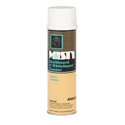 MISTY Chalkboard & Whiteboard Cleaner - 19 oz (Case of 12) - 1001403 - Foaming Aerosol that Cleans and Protects Boards