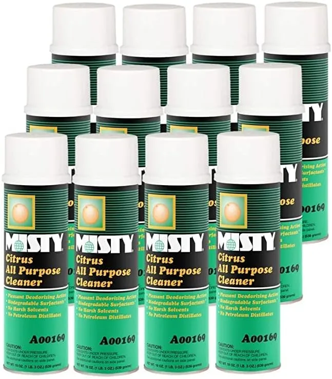 MISTY Citrus All-Purpose Cleaner Foam Spray, 19 oz (Case of 12)