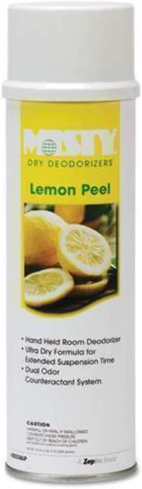 Misty Handheld Air Deodorizer, Lemon Peel, 10 Oz Aerosol Spray, 12/carton