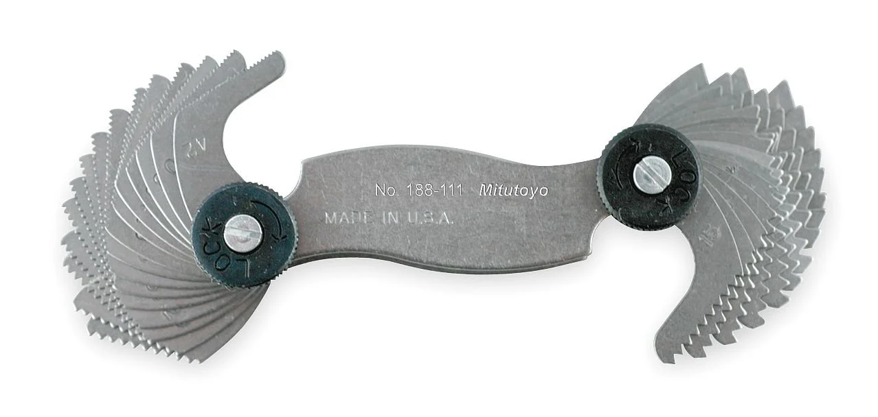 Mitutoyo 188-151 4-42tpi 0.4-7mm Pitch Gage W/51 Leaves