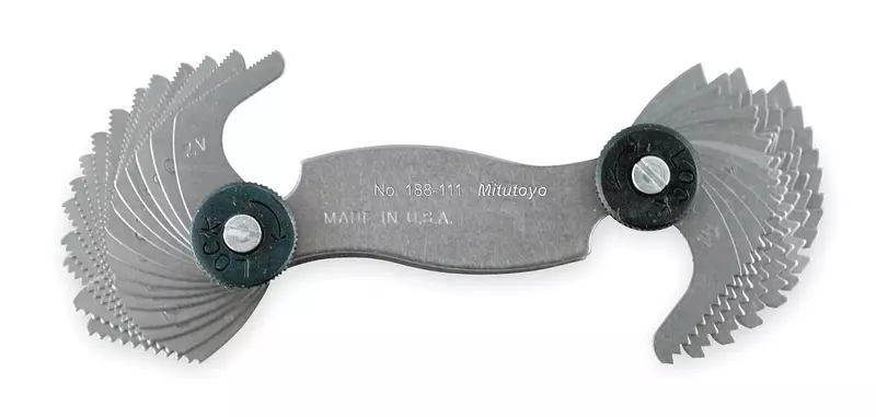 Mitutoyo 188-151 4-42tpi 0.4-7mm Pitch Gage W/51 Leaves