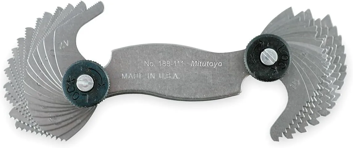 Mitutoyo 188-151 4-42tpi 0.4-7mm Pitch Gage W/51 Leaves