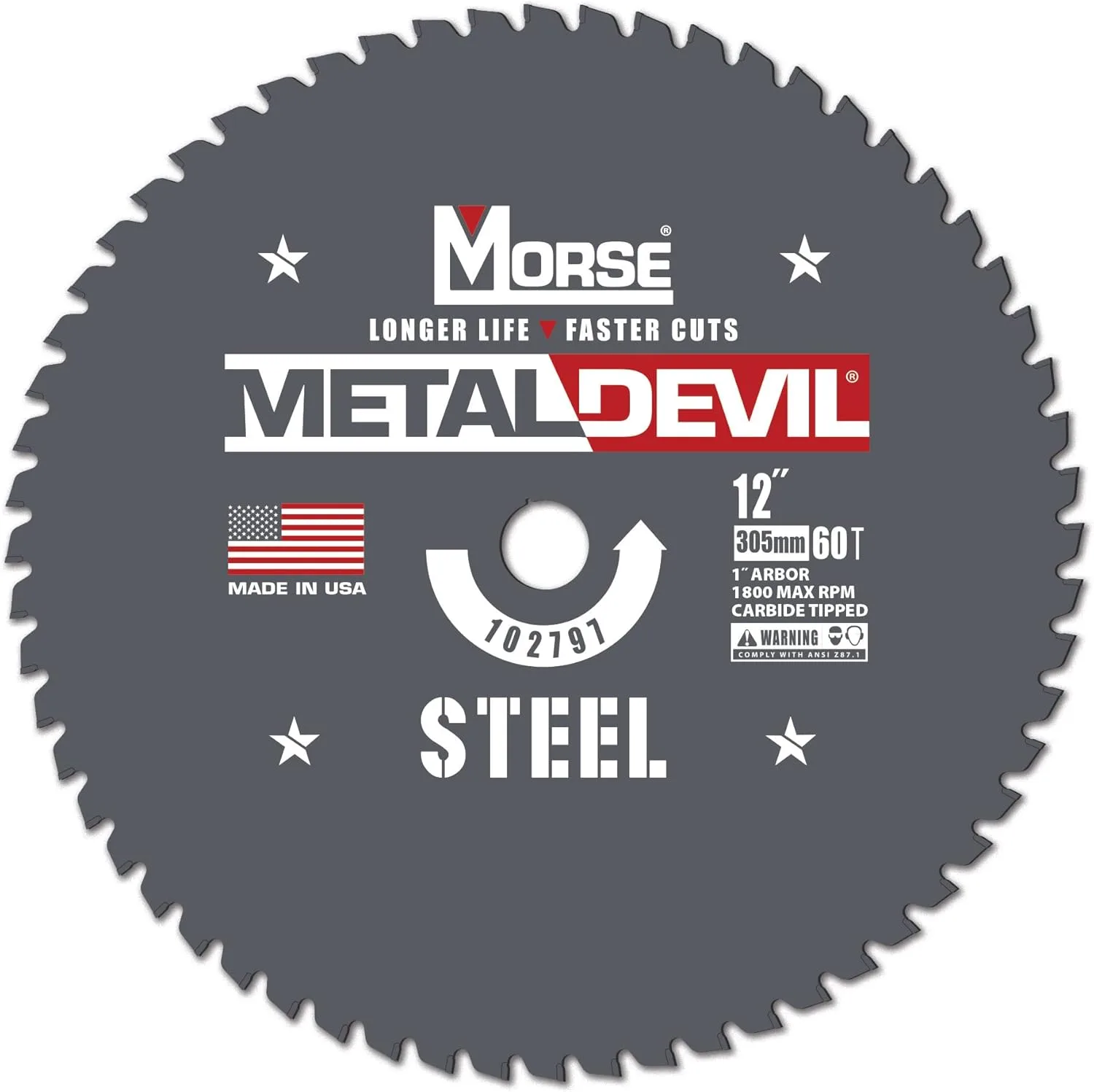 Morse Metal Devil CSM1260FSC Circular Saw Blade Carbide Tipped 12 in