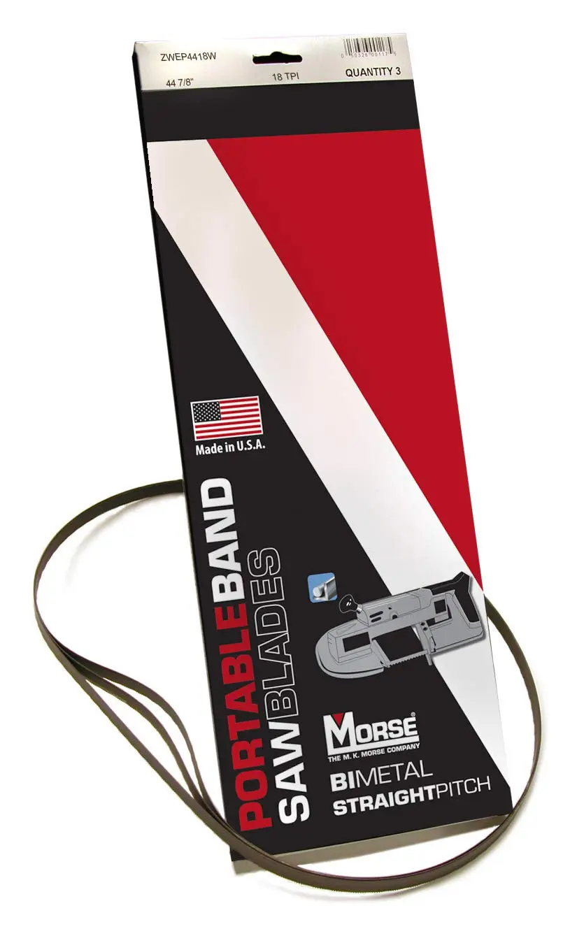 Morse Straight Pitch Bi-Metal Portable Band Saw Blade 44 7/8 x 1/2 x .020 18 TPI 3/Box (001229 / ZWEP4418W)