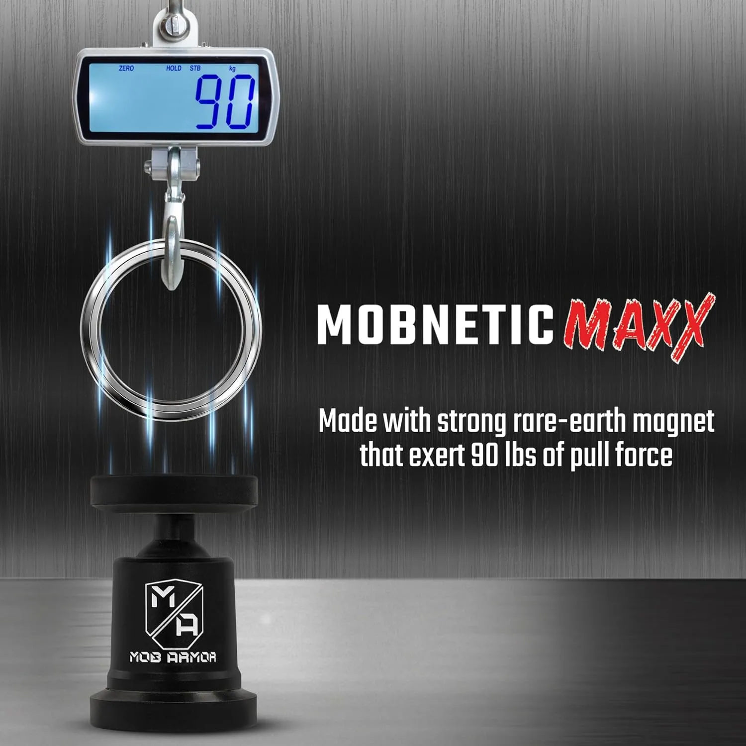 Mob Armor MobNetic Maxx Magnetic Car Phone Mount, 90° Tilt, 360° Rotation, Aluminum - Black